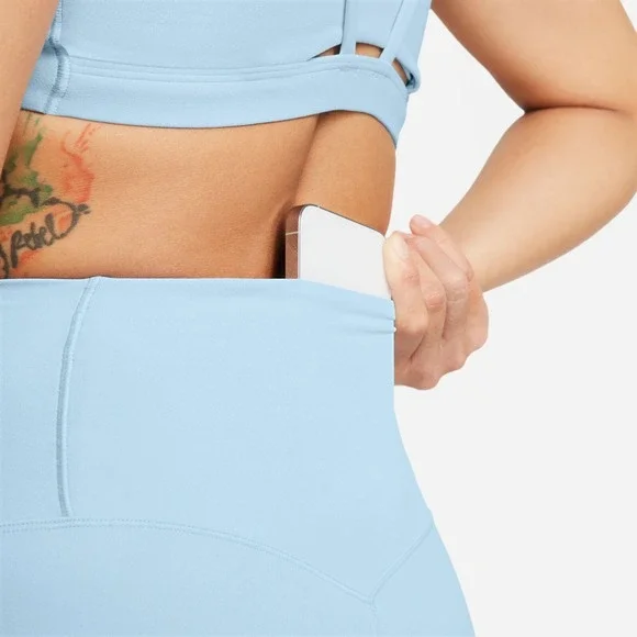 Nike Zenvy Women's XS Gentle-Support High-Waisted 8" Biker Shorts in Armory Blue - Picture 8 of 10